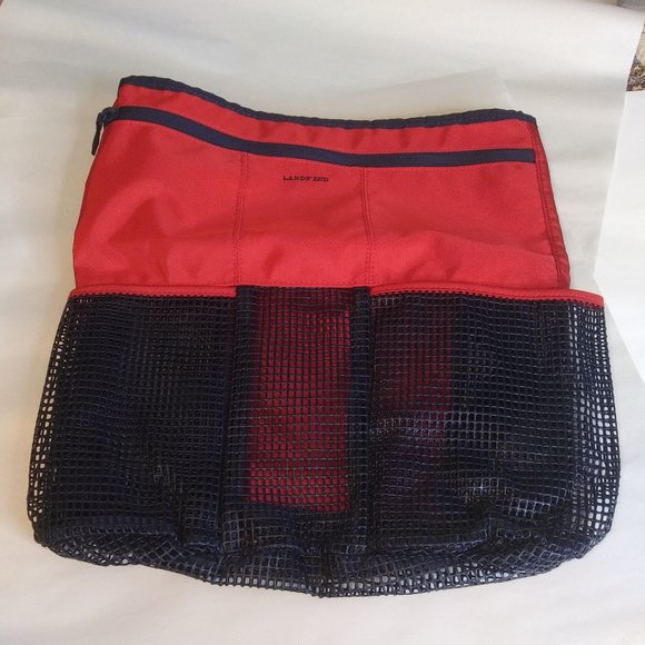 NWOT Lands End Kids rich red mesh beach bag - Picture 3 of 16